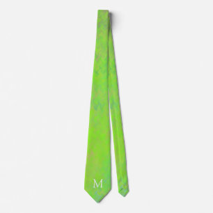 Monogram Lime Green Marbled Art Tie