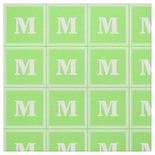 Monogram lime green stripes fabric