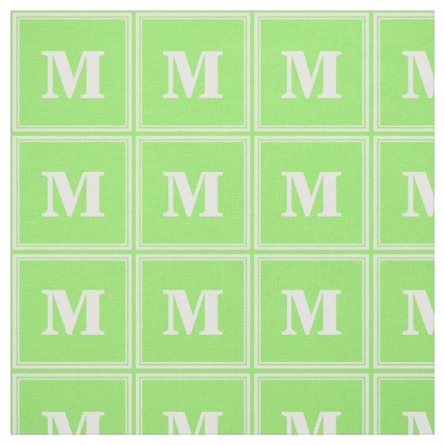 Monogram lime green stripes fabric (Swatch)