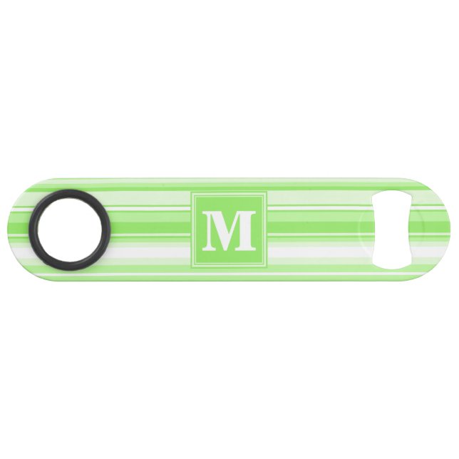 Monogram lime green stripes speed bottle opener (Front (Horizontal))