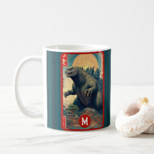 Monogram Lizard Monster Retro Bold Cool Coffee Mug