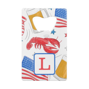 Monogram Lobster Beer Flag Star Credit Card Bottle Opener