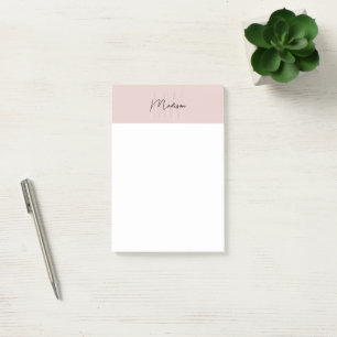 Monogram Logo Blush Pink Modern Minimalist Post-it Notes