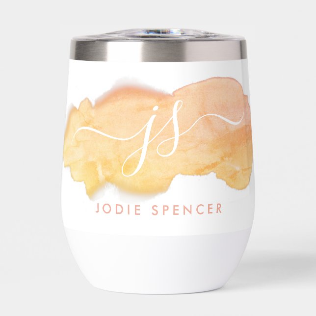 MONOGRAM LOGO initiales élégantes aquarelle blush (Avant)