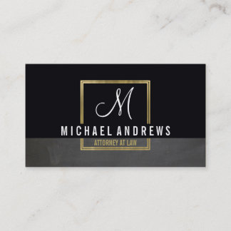 MONOGRAM LOGO modern smart gold box black grey Business Card