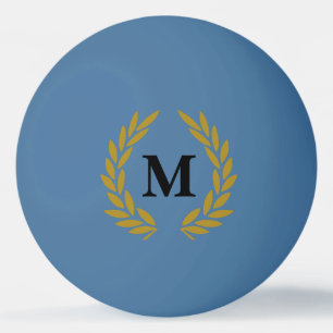Monogram Lorberkranz Blau Gold Ping Pong Ball