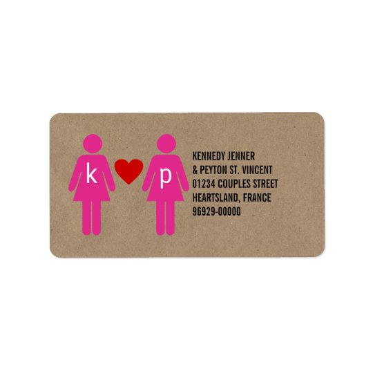 Monogram Love Couple Wedding Address Labels