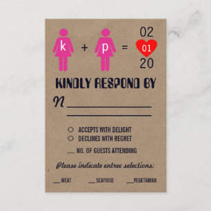 Monogram Love Couple Wedding RSVP Cards