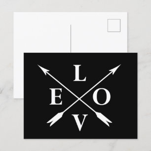 Monogram love holiday postcard