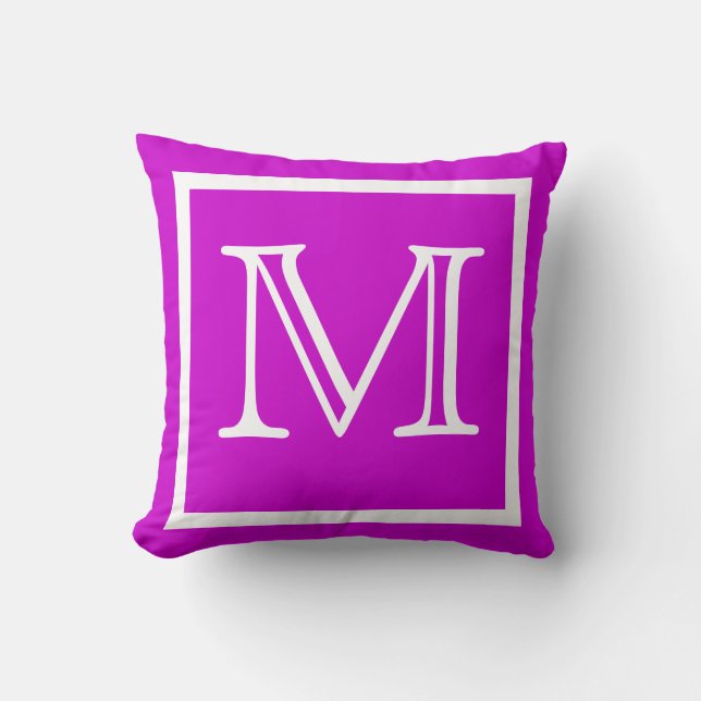 MONOGRAM Lumière couleur vive coussin violet clair (Recto)