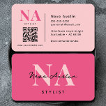 Monogram Luxe Trendy Aesthetic Cute Pink QR Code Business Card<br><div class="desc">Our Monogram Luxe Trendy Aesthetic Cute Pink QR Code Business Card, designed to elevate your professional image with a perfect blend of elegance and modern style. This business card is a must-have for permanent makeup artists, lash technicians, and other professionals in the cosmetology field who want to make a chic...</div>