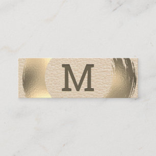 Monogram Luxury   Gold Brushed Mini Business Card