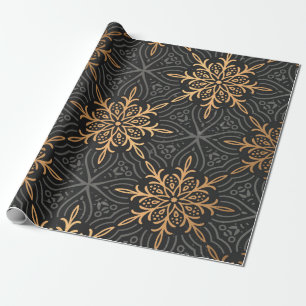 Monogram Luxury gold mandala  Pattern Wrapping Paper