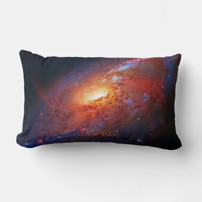 Monogram, M106 Spiral Galaxy, Canes Venatici Lumbar Pillow (Front)