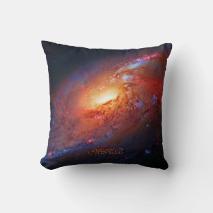 Monogram, M106 Spiral Galaxy, Canes Venatici Throw Pillow