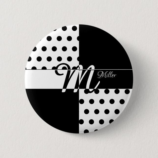Monogram M 2 Inch Round Button (Front)
