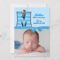 Monogram M Blue Moose Photo Birth