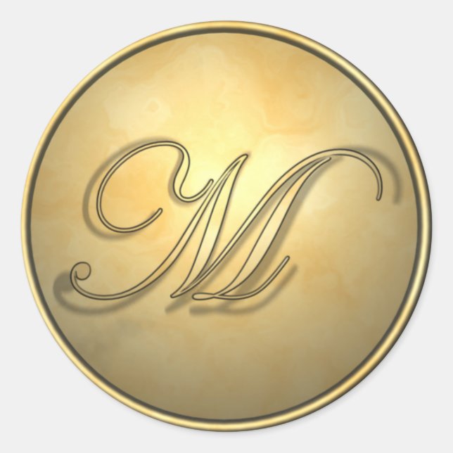monogram_m classic round sticker (Front)