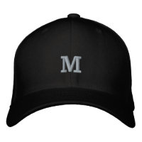 Monogram M Initial Letter Flexfit Wool 