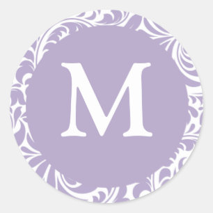 Monogram M Lavender And White Wedding Seals