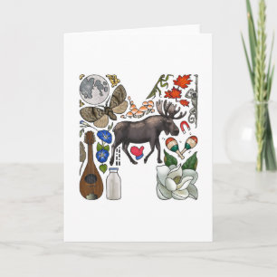 Monogram "M" note card