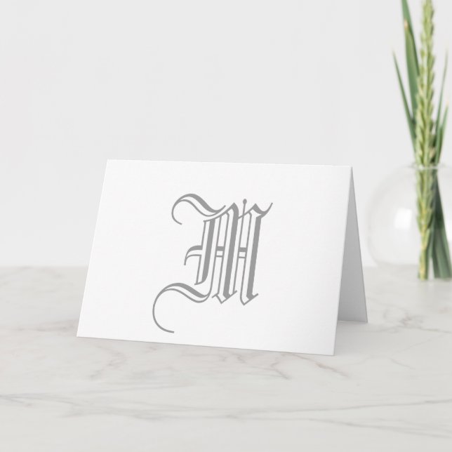 Monogram M Old English Style pour Mariage (Devant)