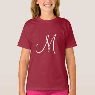 MONOGRAM M, Red and White, T-Shirt