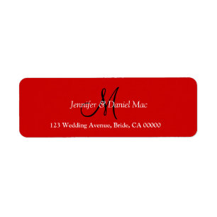 Monogram M Return Address Labels For Wedding Invit
