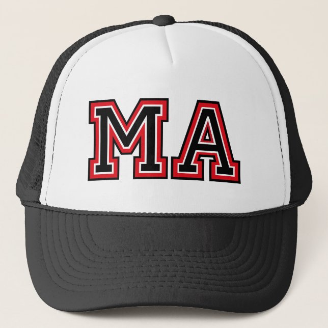 Monogram 'MA' initials Trucker Hat (Front)