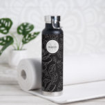Monogram magnolia illustration Personalized Water Bottle<br><div class="desc">Introducing our "Personalized Monogram Magnolia Illustration Black and White Water Bottle" – a stylish and customizable accessory for staying hydrated on the go. This water bottle features a chic magnolia illustration in black and white, personalized with your monogram for a unique touch. Stay hydrated in style with this personalized water...</div>