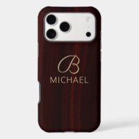 Monogram Mahogany Wood Timber Personalized Name