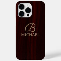 Monogram Mahogany Wood Timber Personalized Name