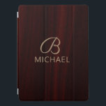 Monogram Mahogany Wood Timber Personalized Name iPad Pro Cover<br><div class="desc">This design features a stylish mahogany timber wood grain with a monogram and personalized name. Personalize by editing the text in the text box or delete for no text.
#monogram #monogrammed #personalized #personalizedgifts #ipadcases #ipadcovers #tabletcases #electronics #home #office #work #school #gift #gifts</div>