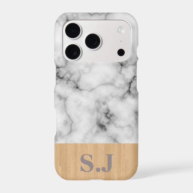 Monogram Marble and Wood Pattern (Back)