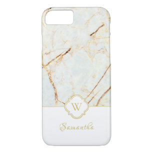 Monogram Marble Elegant White Gold iPhone 8/7 Case