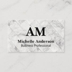 Monogram   Marble Tile Business Card