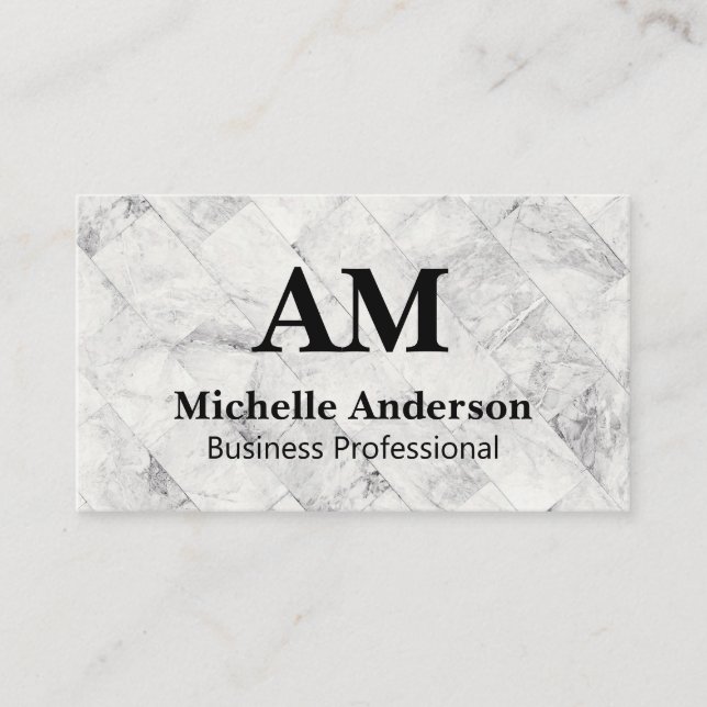 Monogram | Marble Tile Business Card (Front)