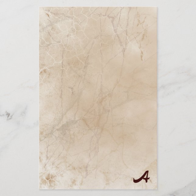 Monogram Marble Vintage Stationery (Front)