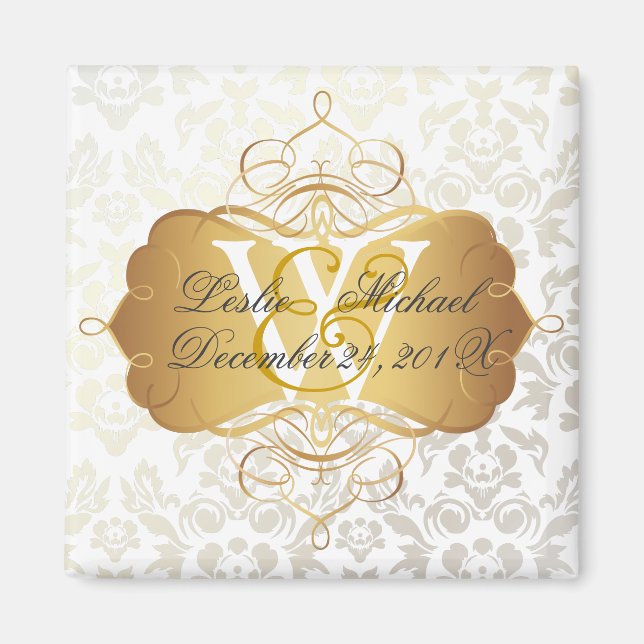 Monogram Mariage damassé, Magnet (Devant)