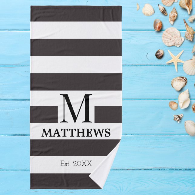 Monogram Marine Blue Stripes Family Beach House (Créateur téléchargé)