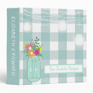 Monogram Mason Jar String Lights Favourite Recipes Binder