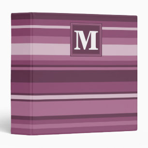 Monogram mauve stripes binder