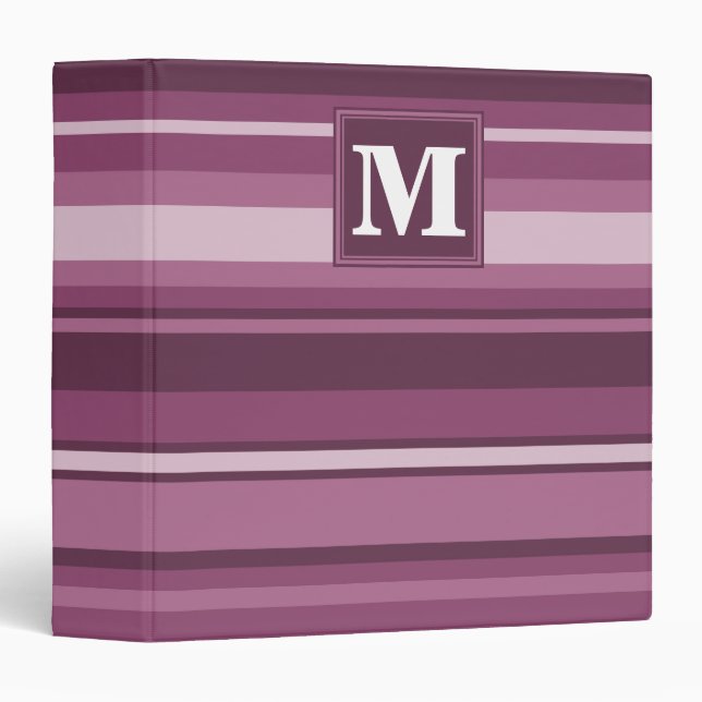 Monogram mauve stripes binder (Front/Spine)