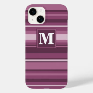 Monogram mauve stripes Case-Mate iPhone 14 case