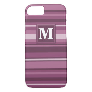 Monogram mauve stripes iPhone 8/7 case