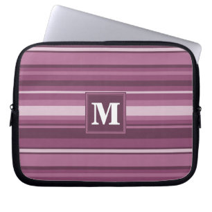 Monogram mauve stripes laptop sleeve