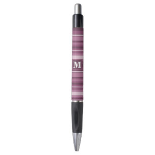 Monogram mauve stripes pen