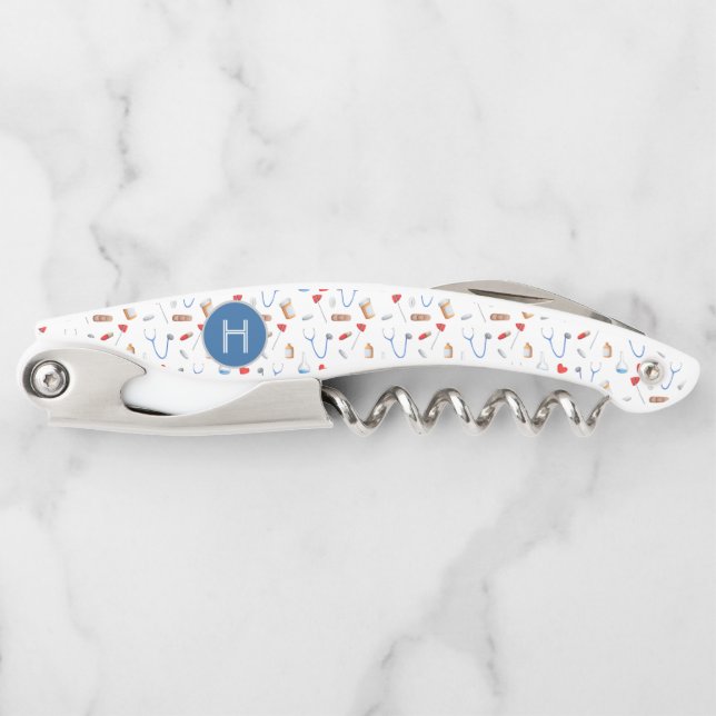 Monogram Medical Instrumental Nurse or Doctor Corkscrew (Front)