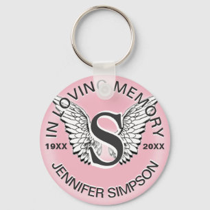 Monogram   Memorial    Angel Wings Keychain