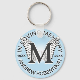 Monogram   Memorial    Angel Wings Keychain